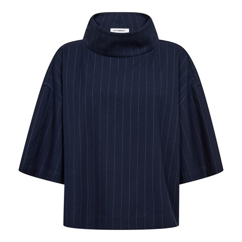 Co'Couture GabieCC Pin Funnel Bluse med krave, Navy Pin